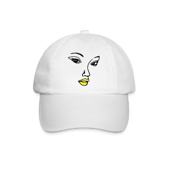 Coole Hübsches Frau Gesicht by Milaino - Baseballkappe - Weiß/Weiß - Vorne