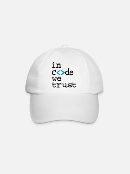 in code we trust ! - Baseballkappe - Weiß/Weiß