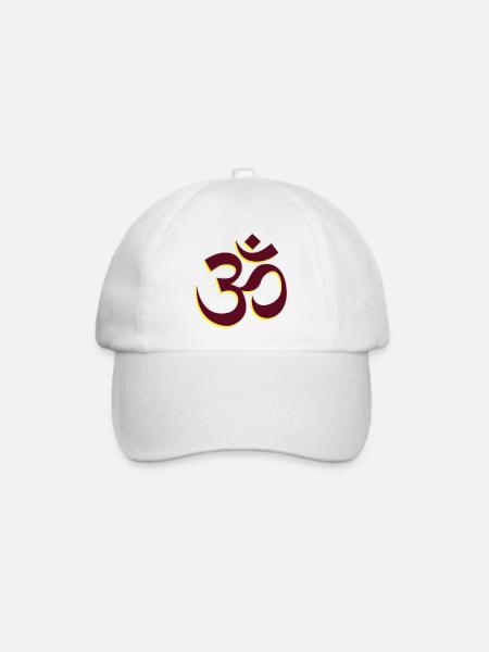 Ohm Symbol Yogaentwurf Aum Symbol OM-Symbol - Baseballkappe - Weiß/Weiß
