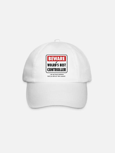 Beware of World‘s best CONTROLLER, Controlling - Baseballkappe - Weiß/Weiß