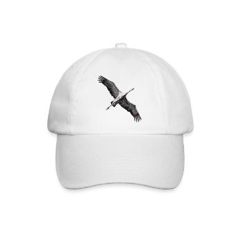 Kranich beim Flug in den Süden - Baseballkappe - Weiß/Weiß - Vorne
