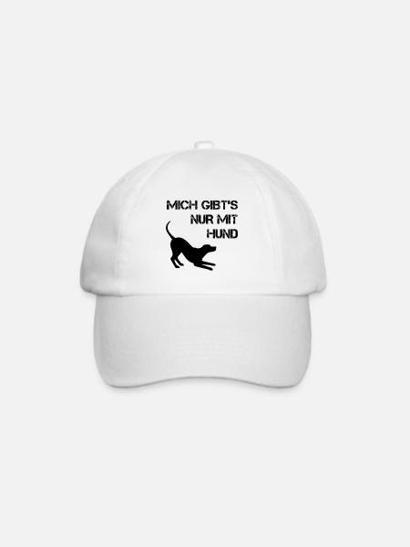 Mich gibt's nur mit Hund - Baseballkappe - Weiß/Weiß
