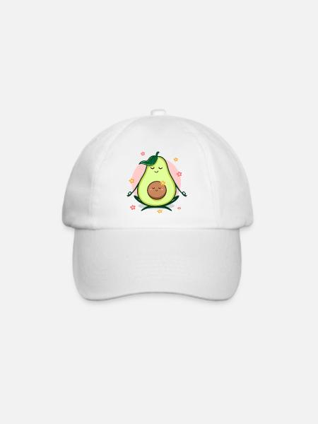 Yoga Mama Kind Avocado schwanger - Baseballkappe - Weiß/Weiß