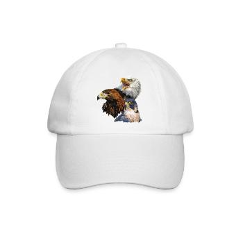 Weißkopfseeadler, Steinadler und Wanderfalke - Baseballkappe - Weiß/Weiß - Vorne