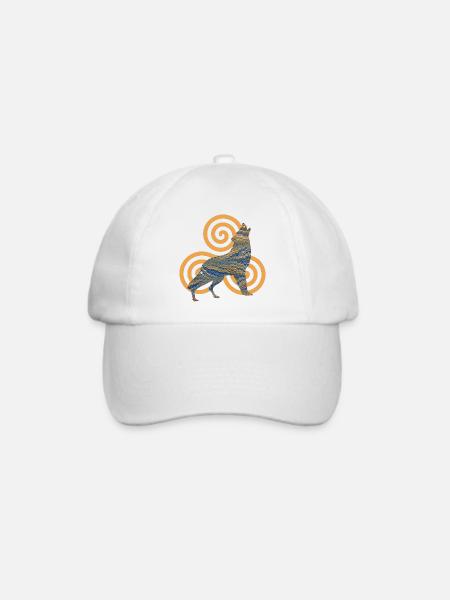 wolf e 50 mit triskele - Baseballkappe - Weiß/Weiß