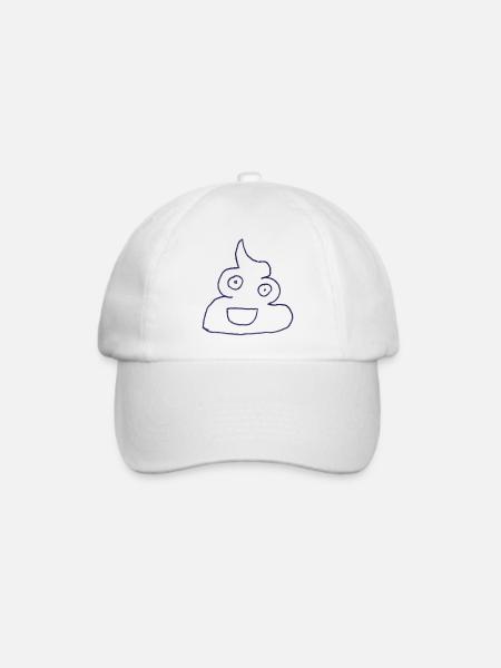 poop shitty Desing 32 - Baseballkappe - Weiß/Weiß