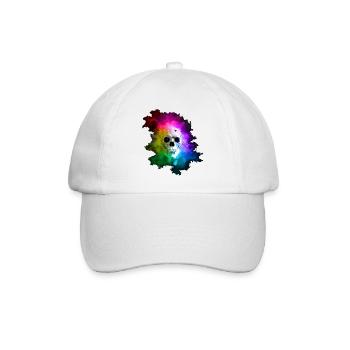 Halloween Skull Rainbow Totenkopf Metal Hardrock - Baseballkappe - Weiß/Weiß - Vorne