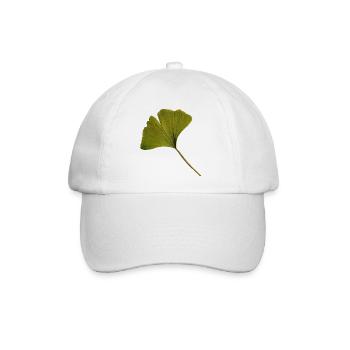 Ginkgo Blatt - Ginkgoblatt Foto - Baseballkappe - Weiß/Weiß - Vorne