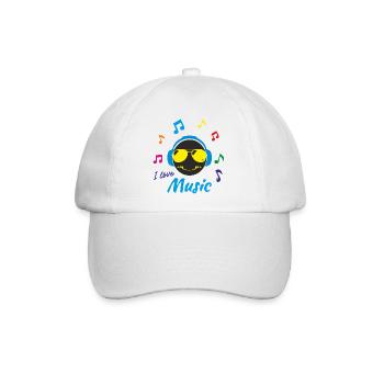 Ich mag Musik - Baseballkappe - Weiß/Weiß - Vorne