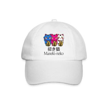 bunte winkekatzen Maneki neko - Baseballkappe - Weiß/Weiß - Vorne