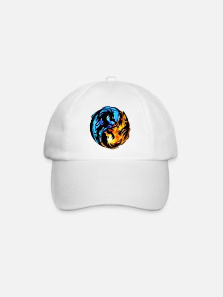 Druck Yin und Yang - Baseballkappe - Weiß/Weiß