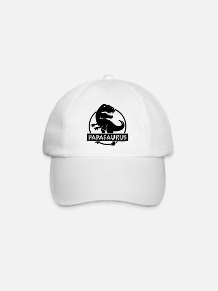Papasaurus (Bester Papa / Vater / Daddy / POS) - Baseballkappe - Weiß/Weiß