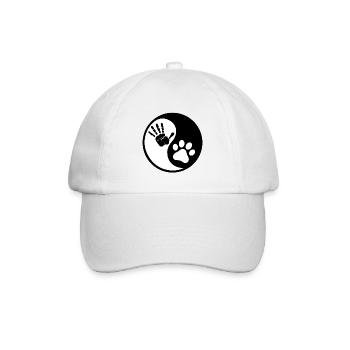 Ying Yang Mensch Hund - Baseballkappe - Weiß/Weiß - Vorne