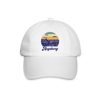 Augsburg Fuggerstadt Vintage Skyline Stadt - Baseballkappe - Weiß/Weiß - Vorne