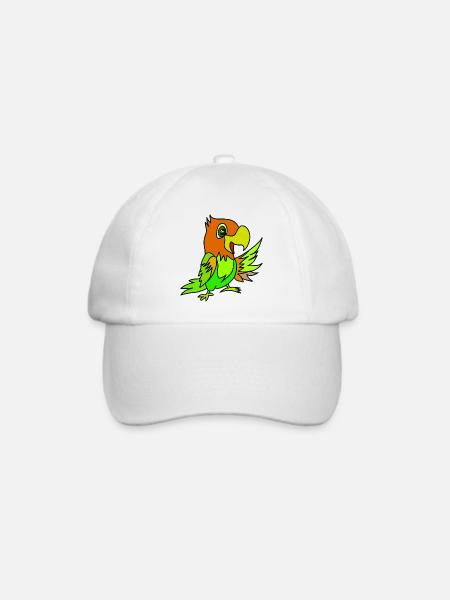 Papageien Farbwirbel - Baseballkappe - Weiß/Weiß