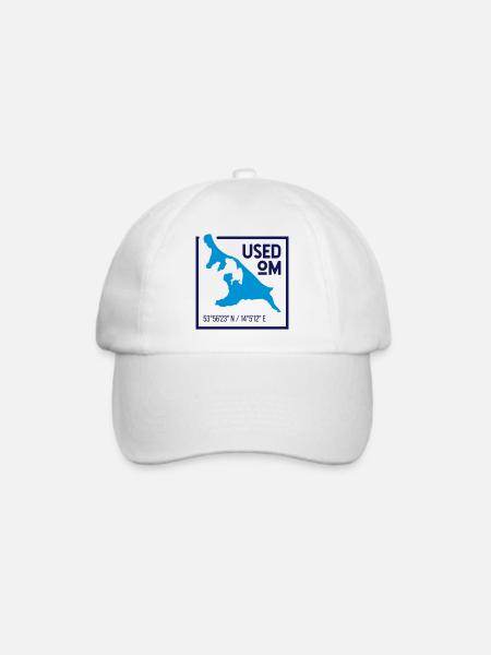 Usedom | Landkarte Minimalistisch Kontur - Baseballkappe - Weiß/Weiß