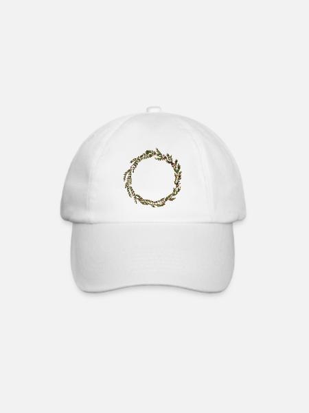 Kranz - weihnachtskranz - Blätter - Baseballkappe - Weiß/Weiß