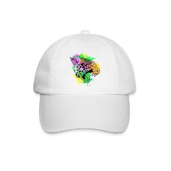 Ein Schönes und Lustiges Aquarell Leopard Design - Baseballkappe - Weiß/Weiß - Vorne
