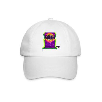 Ein Schönes und Lustiges Mimik Monster Design - Baseballkappe - Weiß/Weiß - Vorne