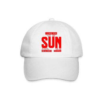 Liebe den Sonnenstrand und den Cocktail - Baseballkappe - Weiß/Weiß - Vorne