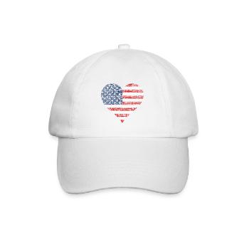 USA America - Baseballkappe - Weiß/Weiß - Vorne