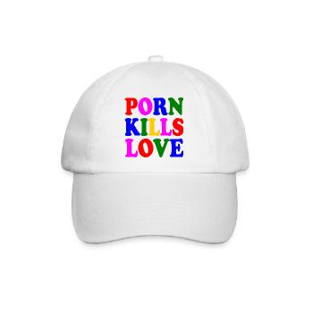 Porn kills love - Baseballkappe - Weiß/Weiß - Vorne