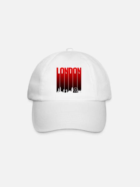 London Skyline Rot Gradient - Baseballkappe - Weiß/Weiß