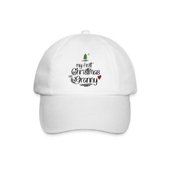 My first Christmas as Granny - Baseballkappe - Weiß/Weiß - Vorne