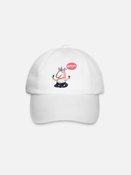 Yoga Einhorn omm - Baseballkappe - Weiß/Weiß