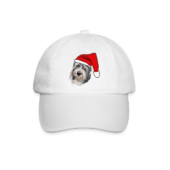 Bearded Collie - Baseballkappe - Weiß/Weiß - Vorne