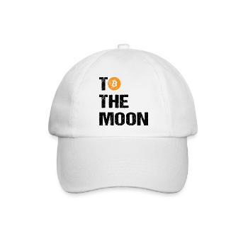 Bitcoin to the moon Bitcoin - Baseballkappe - Weiß/Weiß - Vorne