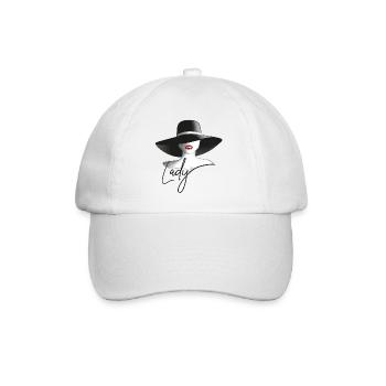 Lady mit Hut - Baseballkappe - Weiß/Weiß - Vorne