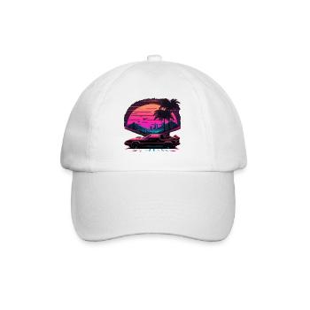 Vaporwave Ästhetik - Baseballkappe - Weiß/Weiß - Vorne