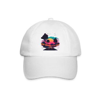 80er Jahre Summer Vibe - Baseballkappe - Weiß/Weiß - Vorne