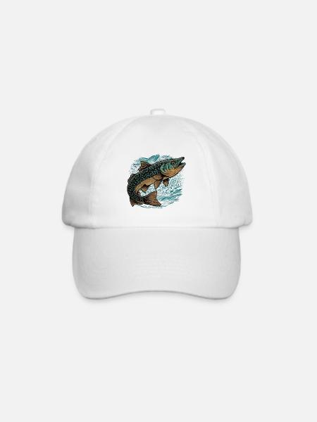 Fisch Kunstwerk - Baseballkappe - Weiß/Weiß