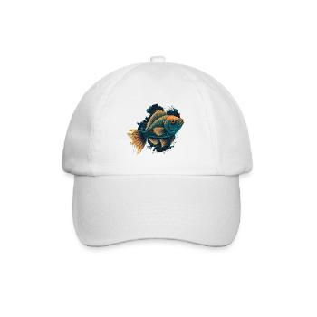 Fisch im Meer - Baseballkappe - Weiß/Weiß - Vorne