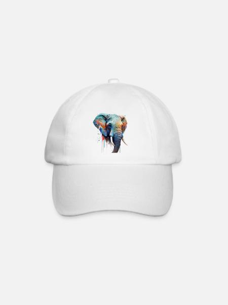 Wild und frei - Elefant - Baseballkappe - Weiß/Weiß
