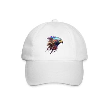 Mächtiger Adler: Ein modernes Ölbild - Baseballkappe - Weiß/Weiß - Vorne
