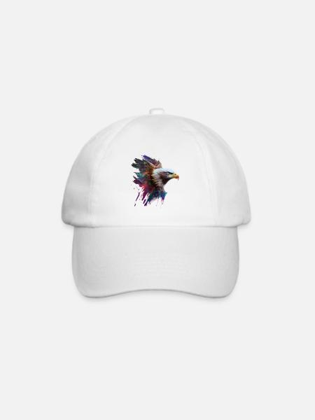 Adlerstolz: Ein ölgemaltes Kunstwerk - Baseballkappe - Weiß/Weiß