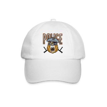 Gorilla Police mit coole Brillen - Baseballkappe - Weiß/Weiß - Vorne