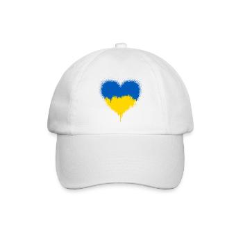 Ukrainische Flagge Herz Liebe - Baseballkappe - Weiß/Weiß - Vorne
