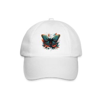 Lebhafter Schmetterling - Baseballkappe - Weiß/Weiß - Vorne