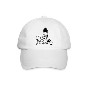 Huhn mit einem Häcksler - Baseballkappe - Weiß/Weiß - Vorne
