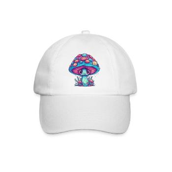 Psychedelischer Pilz - Magischer Pilz - Baseballkappe - Weiß/Weiß - Vorne