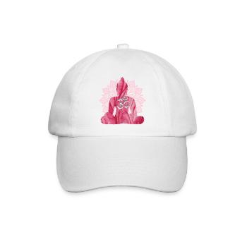 om mit buddha e 229 - Baseballkappe - Weiß/Weiß - Vorne