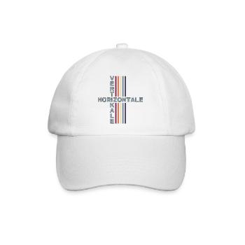 horizontale vertikale Retro Vintage - Baseballkappe - Weiß/Weiß - Vorne