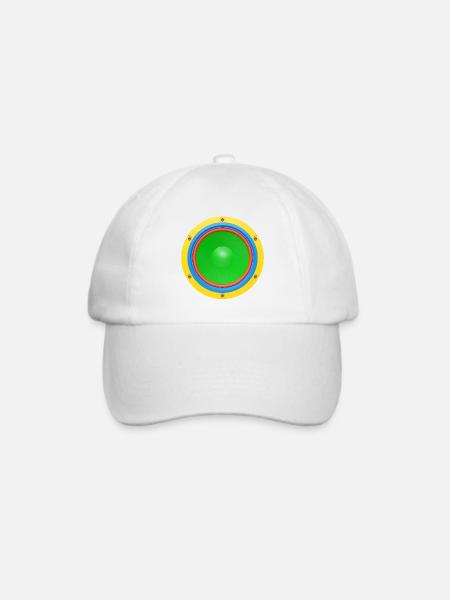 Bunter Lautsprecher 3D - Baseballkappe - Weiß/Weiß