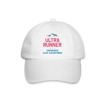 Ultra Runner - Ausdauer ist meine Superkraft - Baseballkappe - Weiß/Weiß - Vorne