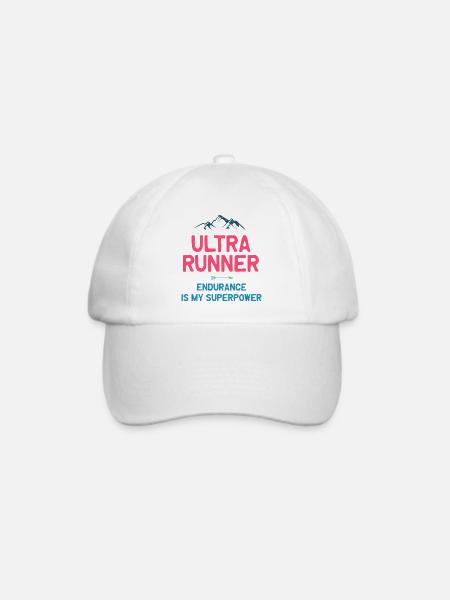 Ultra Runner - Ausdauer ist meine Superkraft - Baseballkappe - Weiß/Weiß