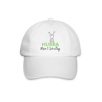 Hurra Schulkind - Baseballkappe - Weiß/Weiß - Vorne